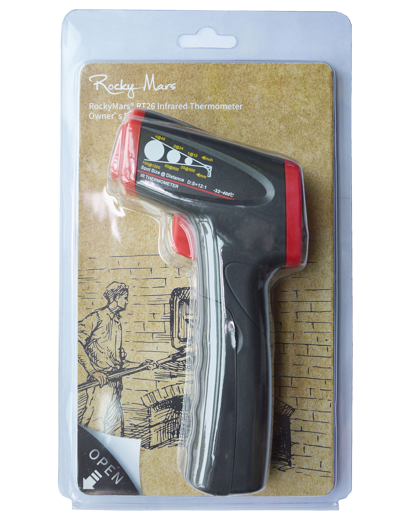 Mechanical Rocky Mars RockyMars RT26 Non-contact Digital Laser Infrared Thermometer with Laser Sighting for Use in Monitoring Electrical etc HVAC and Automotive Systems 
